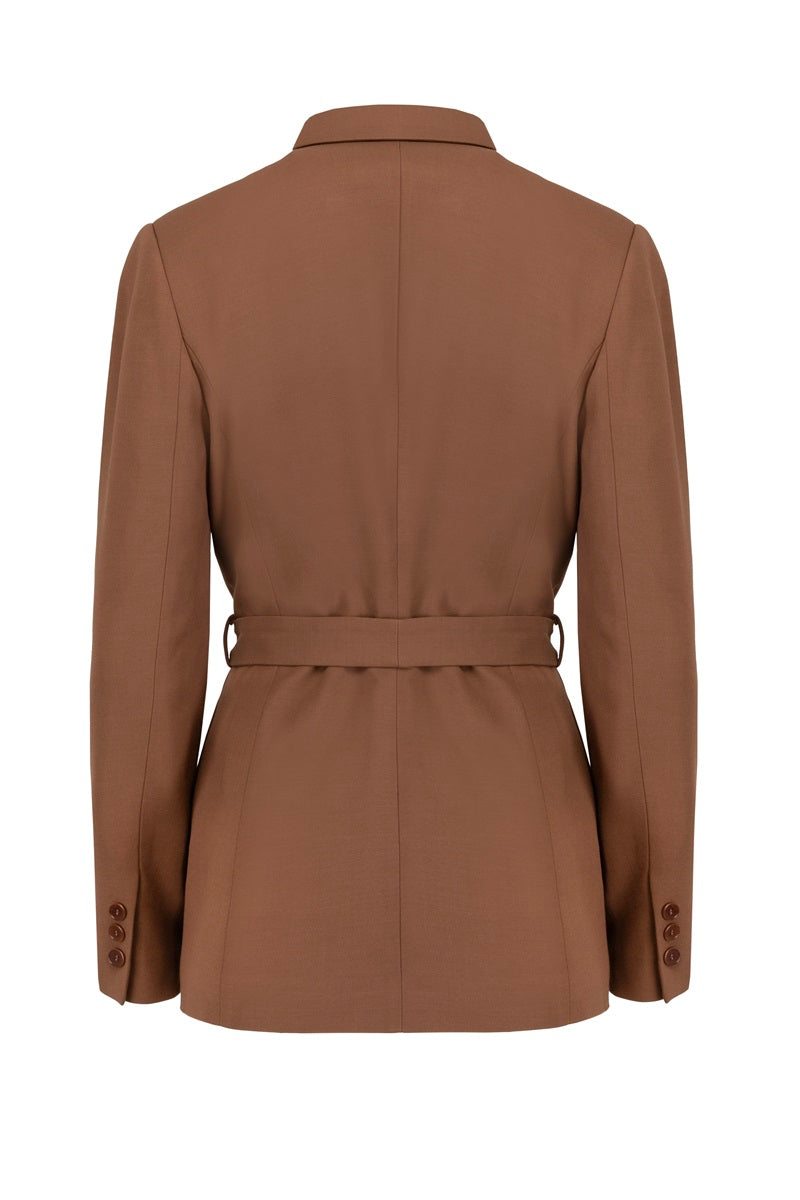 TAILORED BLAZER IN CHOCOLATE BROWN - CULT MIA