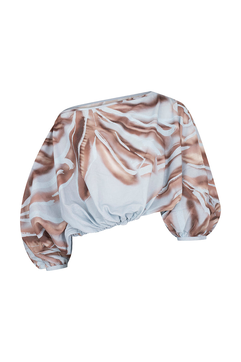 JACINTA BLOUSE  IN BLUE PRINT