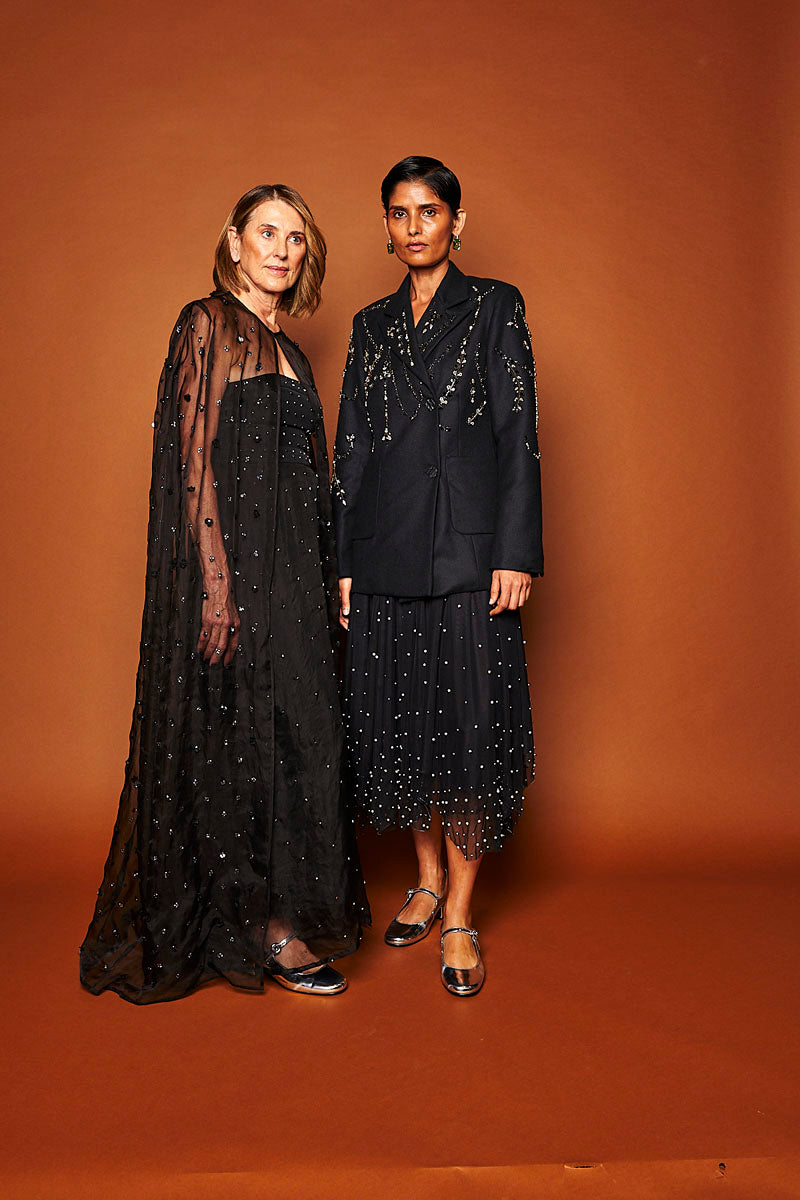 PRIYA EMBELLISHED BLAZER IN NOIR - CULT MIA