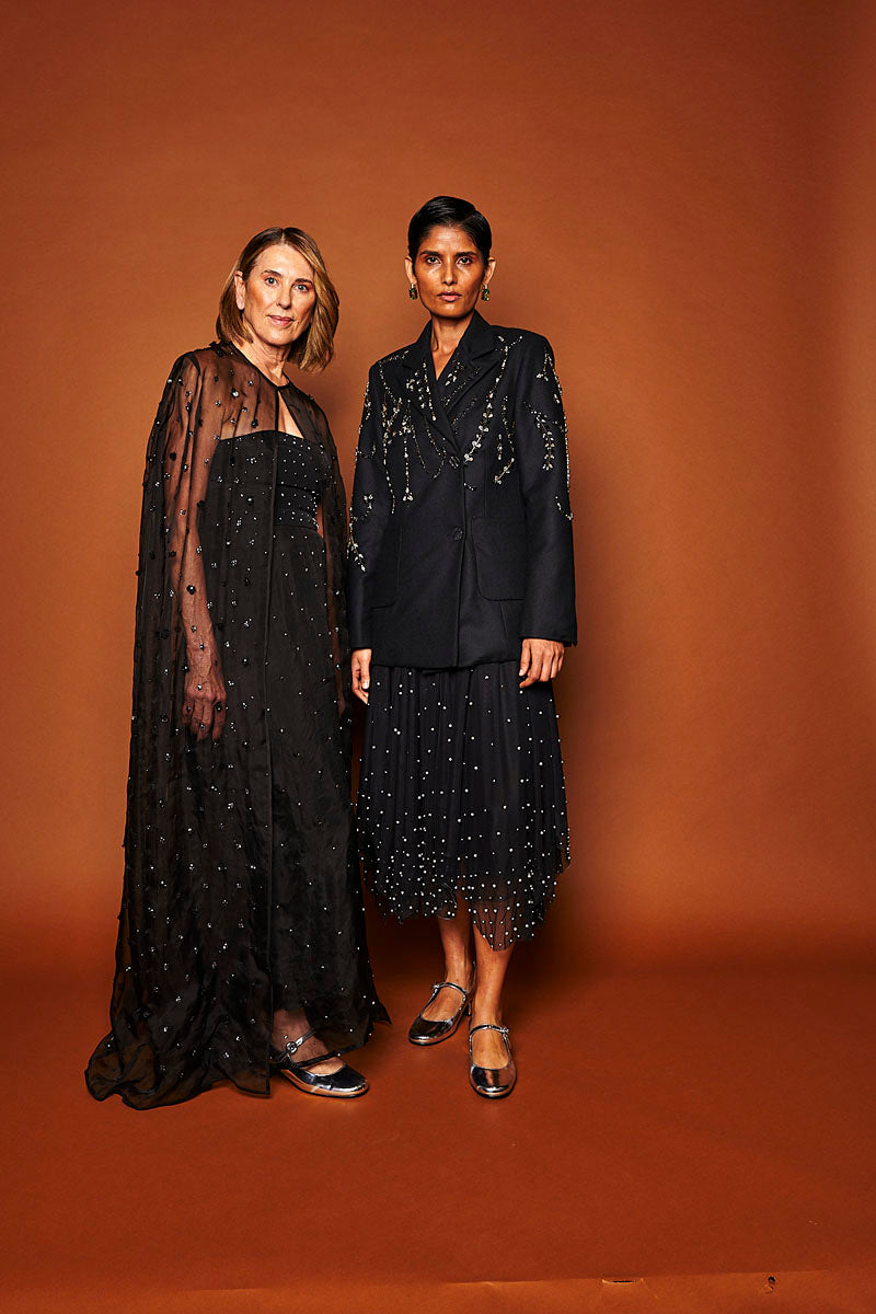 PRIYA EMBELLISHED BLAZER IN NOIR - CULT MIA