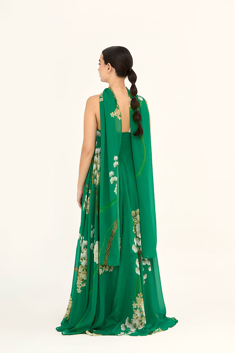 jade green maxi dress Nadia Smocked Print Chiffon Modest Long Maxi Dress - Jade Floral