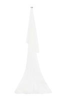 Long bridal veil with delicate lace edges, styled as a hair accessory from JC Pajares, perfect for wedding hairstyles.