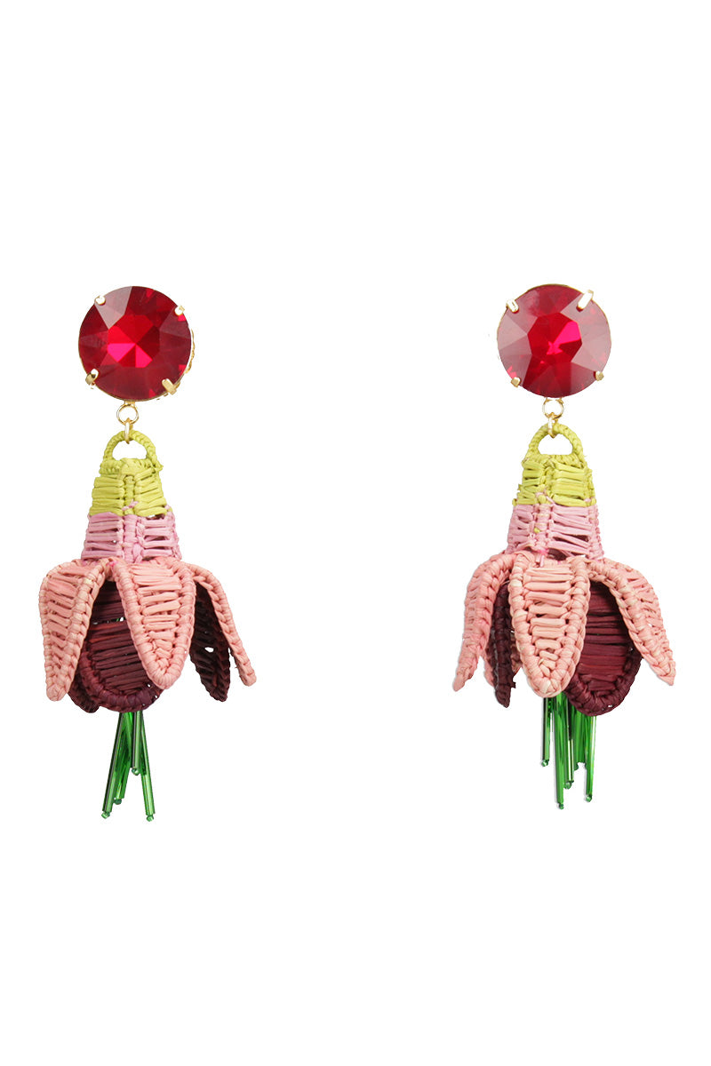 BORRACHERO PINK EARRINGS IN PINK RED - CULT MIA