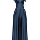 Dark blue Zelie jumpsuit by Jenny K Tran, stylish and fitted jumpsuit with elegant design, perfect for casual or dressy occasions.