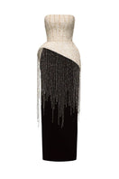 Elegant NIDALII gown by JOSÉPHINE, featuring flowing fabric and intricate design, showcased on a mannequin.
