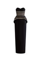 Elegant KARMA gown by JOSÉPHINE featuring flowing fabric and intricate detailing, perfect for formal occasions.
