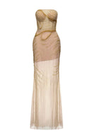 Elegant LARMERS dress gown by JOSÉPHINE featuring flowing fabric and intricate detailing, perfect for formal occasions.
