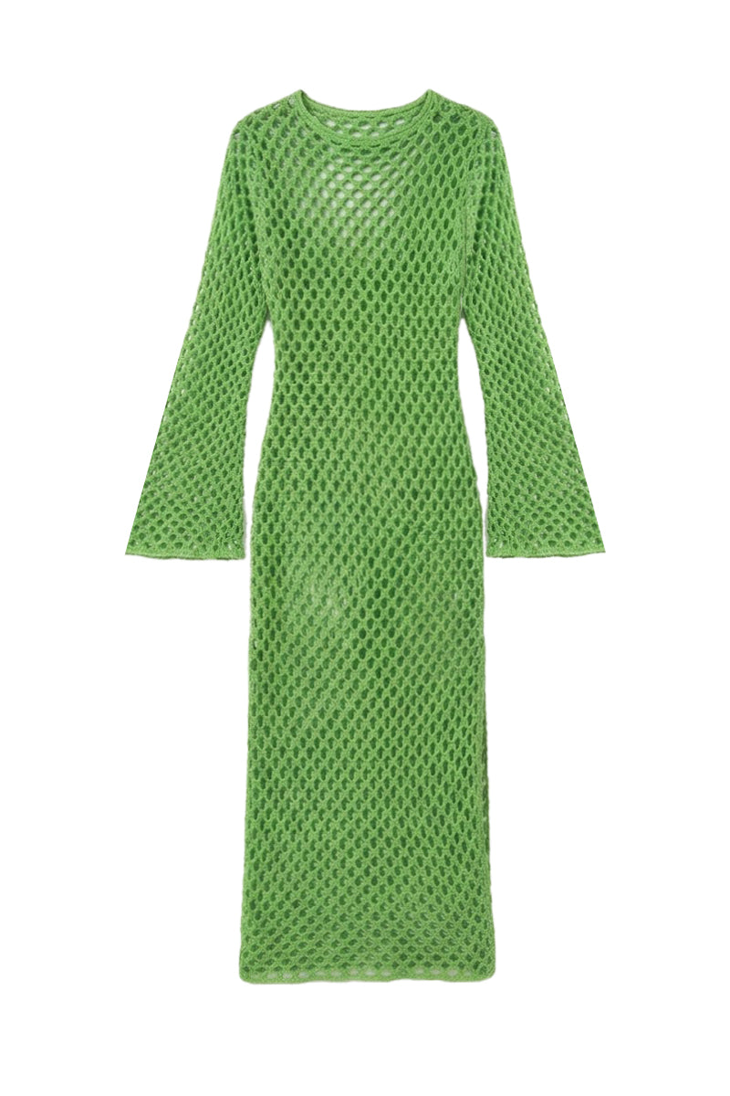 Jessica K green June dress cover-up featuring lightweight fabric and relaxed fit, perfect for beach or poolside wear.
