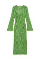 Jessica K green June dress cover-up featuring lightweight fabric and relaxed fit, perfect for beach or poolside wear.