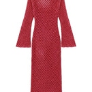 Jessica K June Dress in red, a stylish cover-up with a flowing design, perfect for beach or poolside wear.