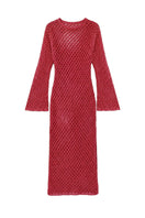 Jessica K June Dress in red, a stylish cover-up with a flowing design, perfect for beach or poolside wear.