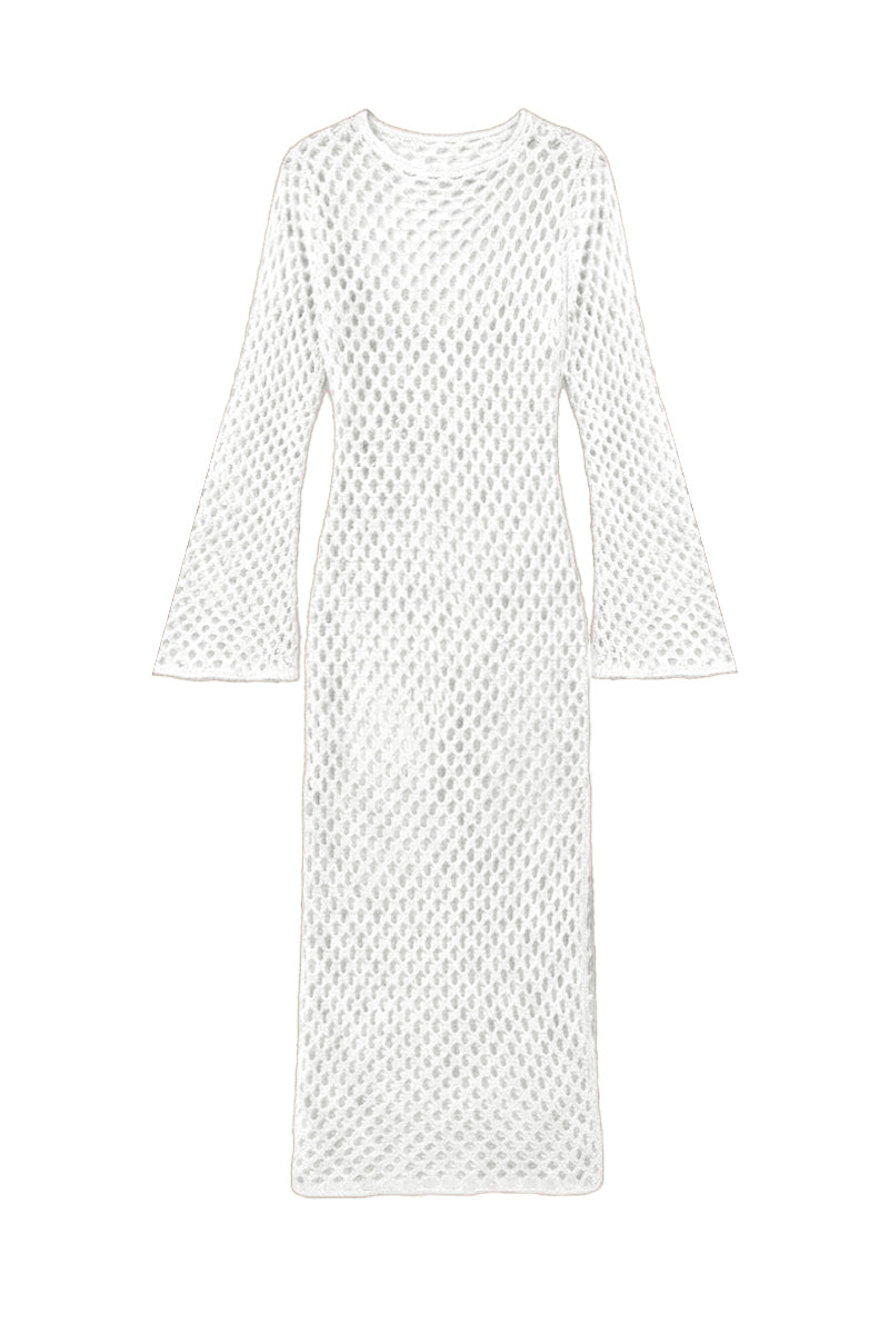 White June dress cover-up by Jessica K, lightweight and stylish with a flowy fabric, perfect for beach or poolside wear.
