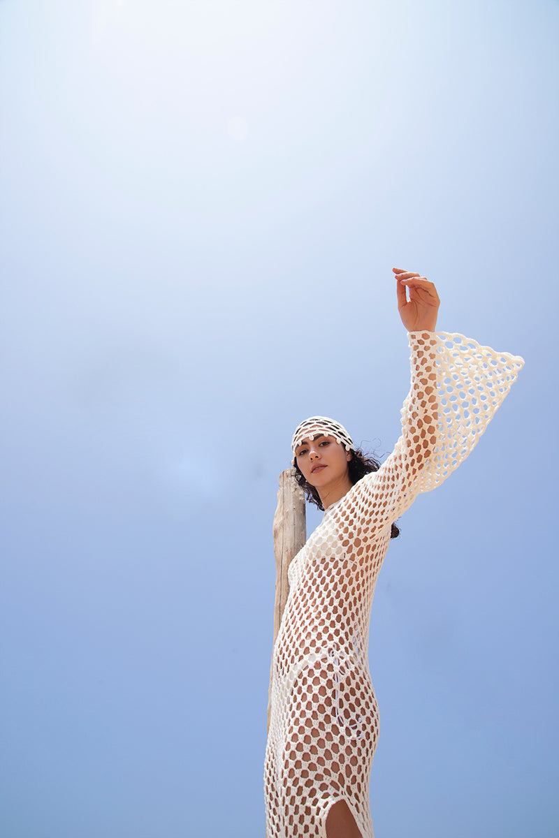White June Dress cover-up by Jessica K, lightweight and stylish, featuring a relaxed fit perfect for beach or poolside wear.