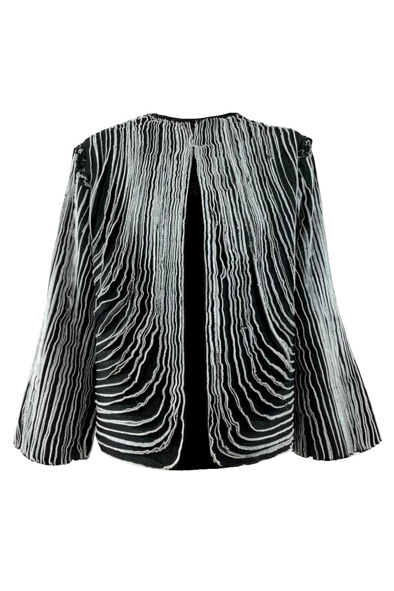 DENIM STRIP JACKET - CULT MIA