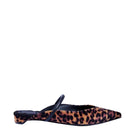 A pair of AERA Jane Leopard velvet flats featuring a leopard print pattern and pointed toe design.