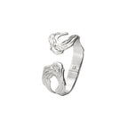 Jude Benhalim Janus cuff bracelet in rhodium finish with sleek, modern design and smooth metallic surface.