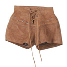 Beige Jason suede shorts by Double A, featuring a stylish, smooth suede fabric and a classic fit for casual wear.