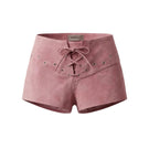 Double A Jason suede pink shorts featuring a stylish fit and soft suede fabric, perfect for casual summer wear.