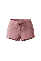 Double A Jason suede pink shorts featuring a stylish fit and soft suede fabric, perfect for casual summer wear.
