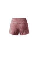 Pink Jason suede shorts by Double A, featuring a stylish, soft suede fabric and a comfortable fit.