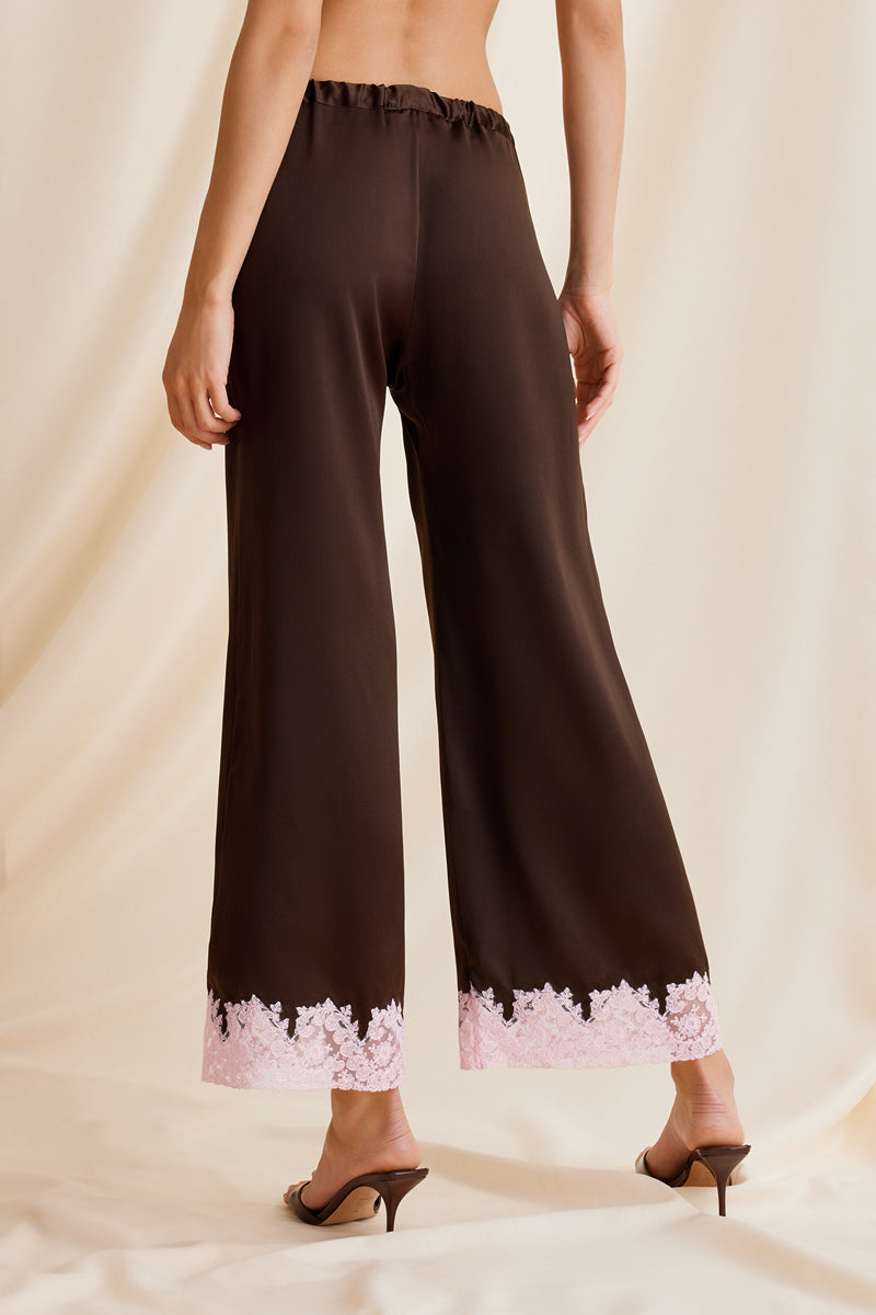 Scarlett Gasque Jayne Pant in chocolate plum color, back view showing tailored slim-fit pants for women.