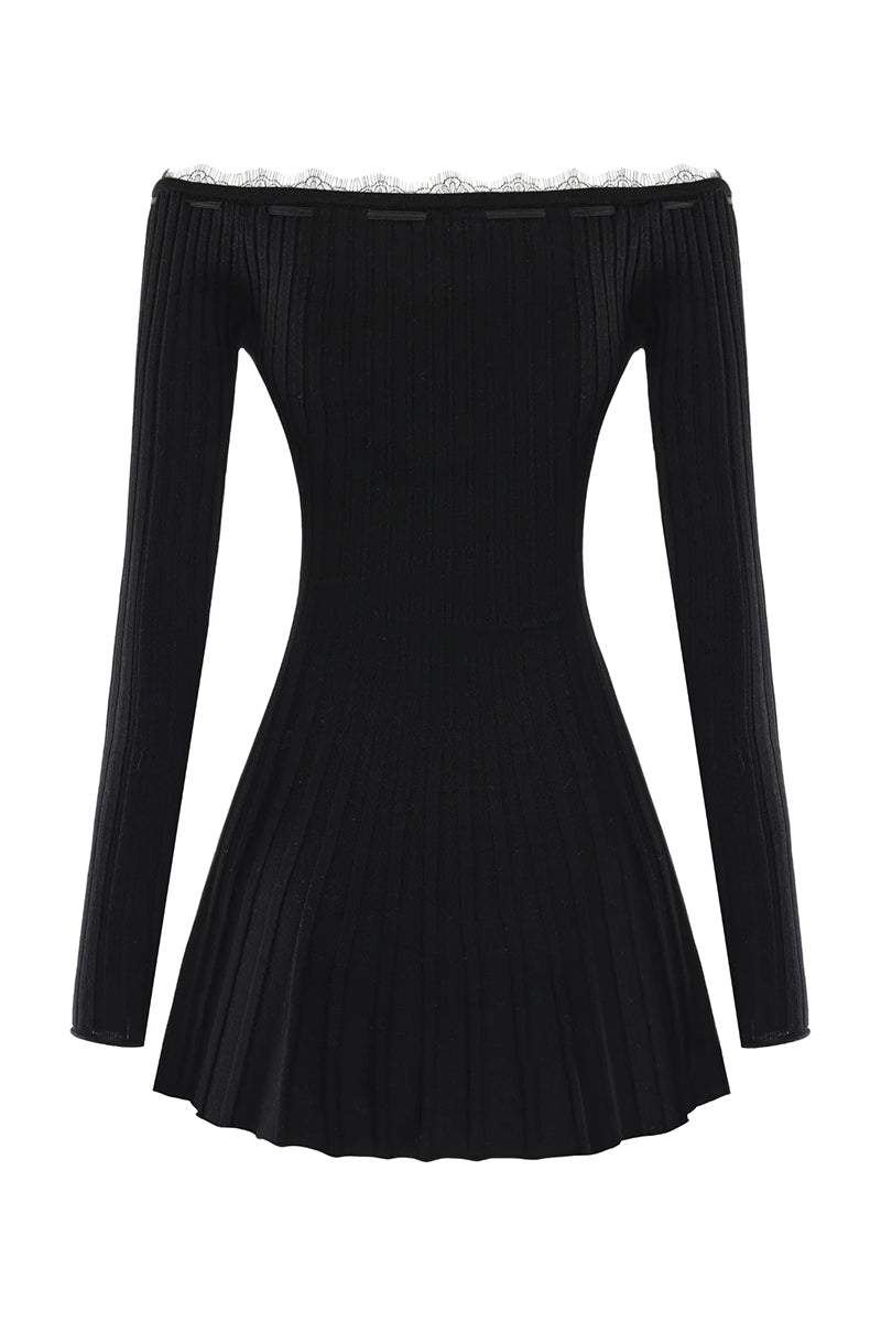 Black Jenna dress by Nana Jacqueline, stylish mini dress with a fitted silhouette, shown from the back view.