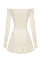 Back view of Nana Jacqueline Jenna white mini dress, stylish sleeveless dress with a fitted silhouette and elegant design.