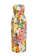 Mestiza New York Josephine convertible midi dress in versatile fabric, shown on a hanger with adjustable straps and elegant design.