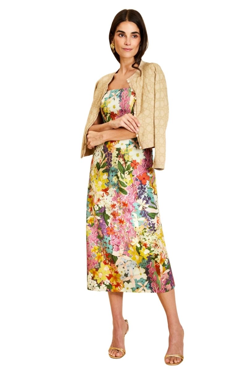 Mestiza New York Josephine convertible midi dress paired with Andie cardigan, featuring a stylish and versatile design.