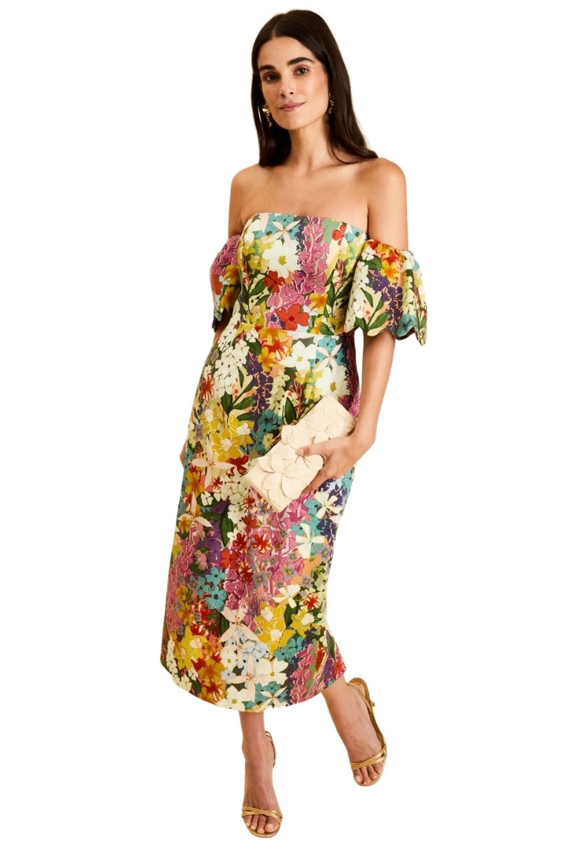 Mestiza New York Josephine convertible midi dress in soft fabric, featuring a stylish neckline and elegant silhouette.