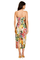 Mestiza New York Josephine convertible midi dress in flowing fabric, featuring a fitted bodice and versatile style for any occasion.