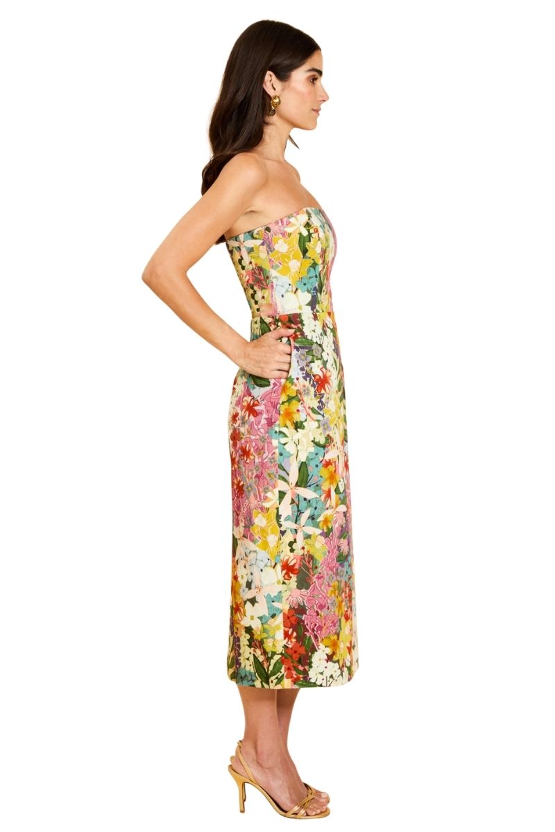Mestiza New York Josephine convertible midi dress in flowy fabric, showcasing versatile style and elegant design.