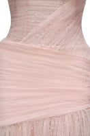 Pink AYLA gown by JOSÉPHINE, featuring elegant fabric and detailed design, showcased in a stylish full-length view.