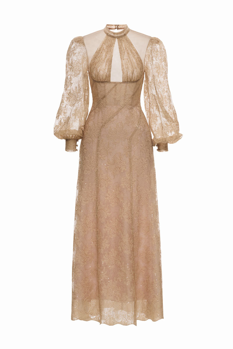JADELINE DRESS IN BEIGE