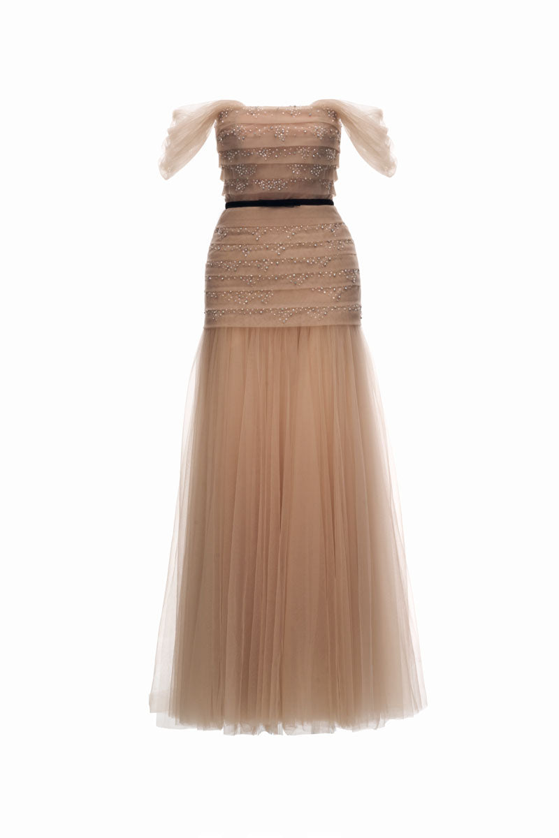 ABIGAL DRESS IN BEIGE