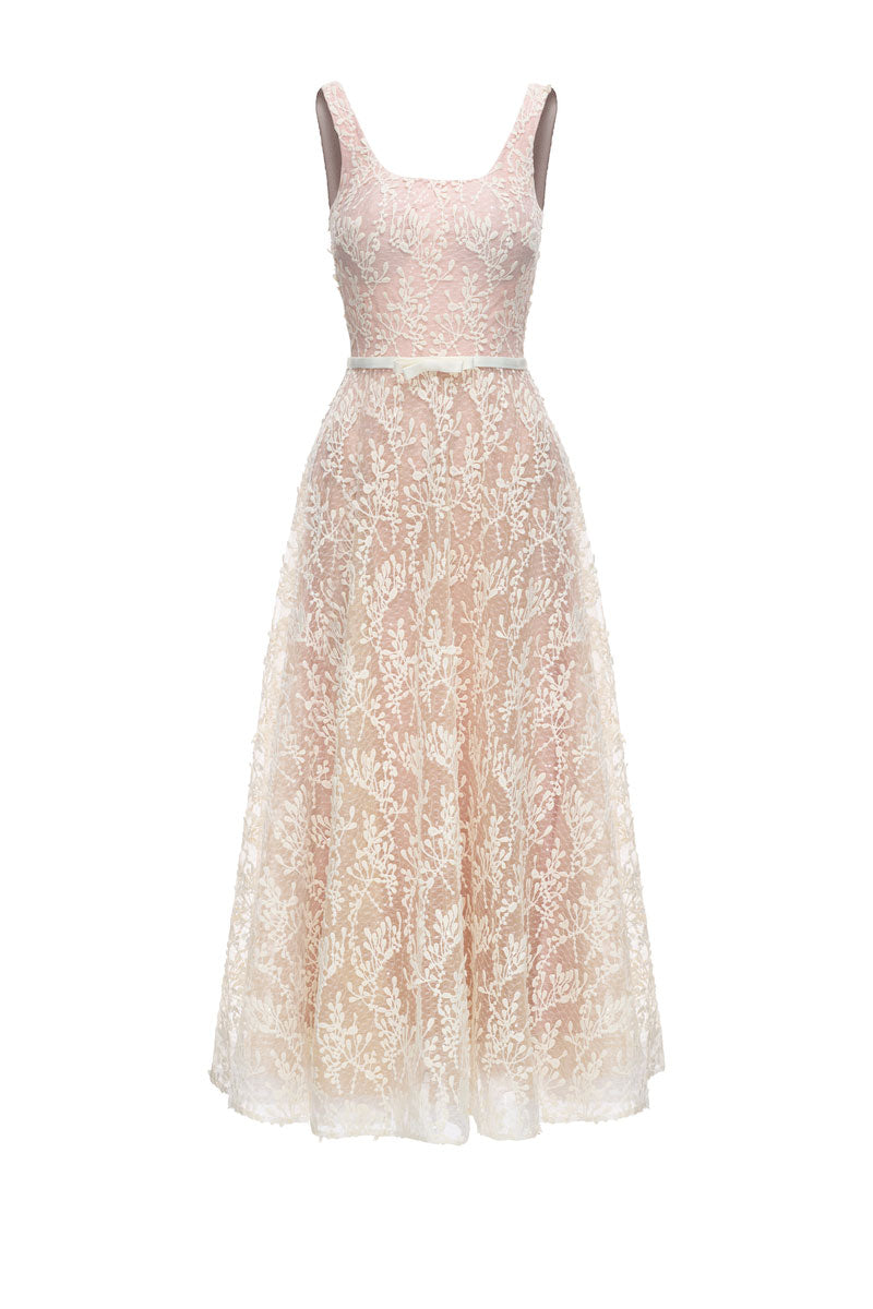 OCTAVIA LACE DRESS IN BEIGE | CULT MIA