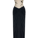 Black Samyra gown by JOSÉPHINE, elegant evening dress with flowing fabric and sophisticated design, shown on a model.
