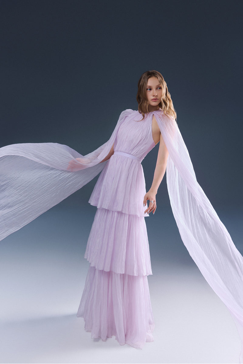 Elegant navy maxi dress from JOSÉPHINE's DREAMY DRESS collection, featuring flowy fabric and a stylish neckline.
