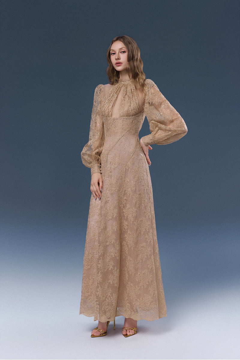 JADELINE DRESS IN BEIGE