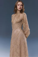 Beige Jadelin maxi dress by Joséphine, flowing fabric with a relaxed fit, perfect for casual or semi-formal occasions.