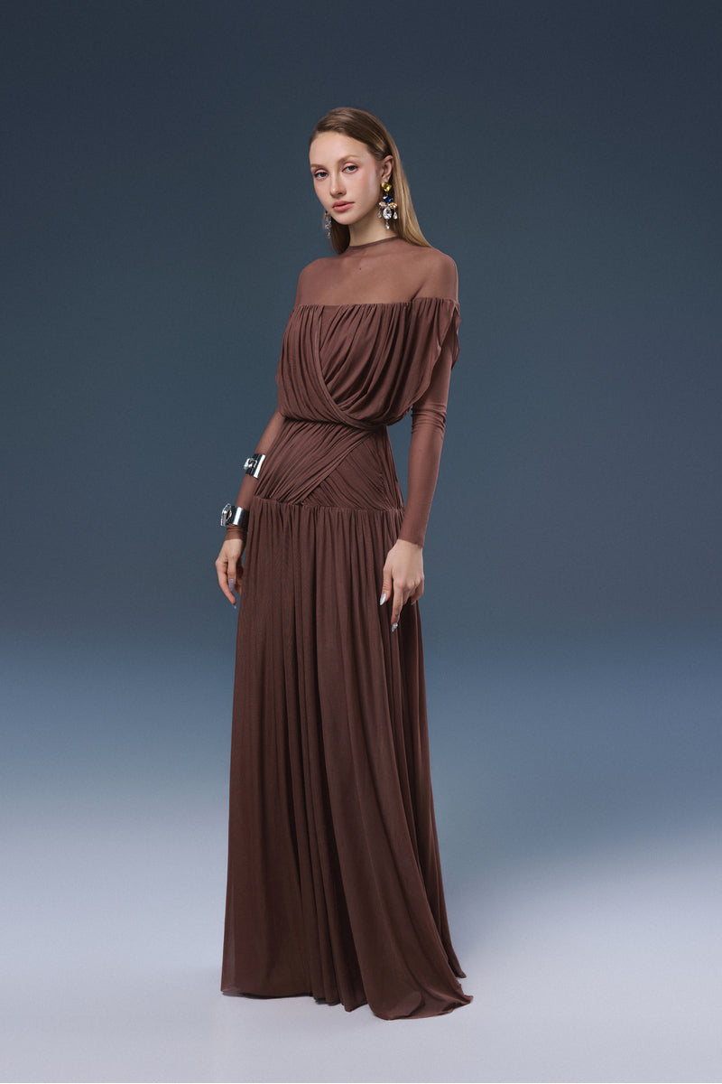 ASTRA DRESS IN BROWN