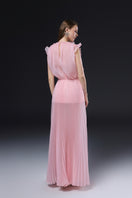 Pink Valencia maxi dress by JOSÉPHINE featuring flowing fabric and elegant design, perfect for summer or special occasions.