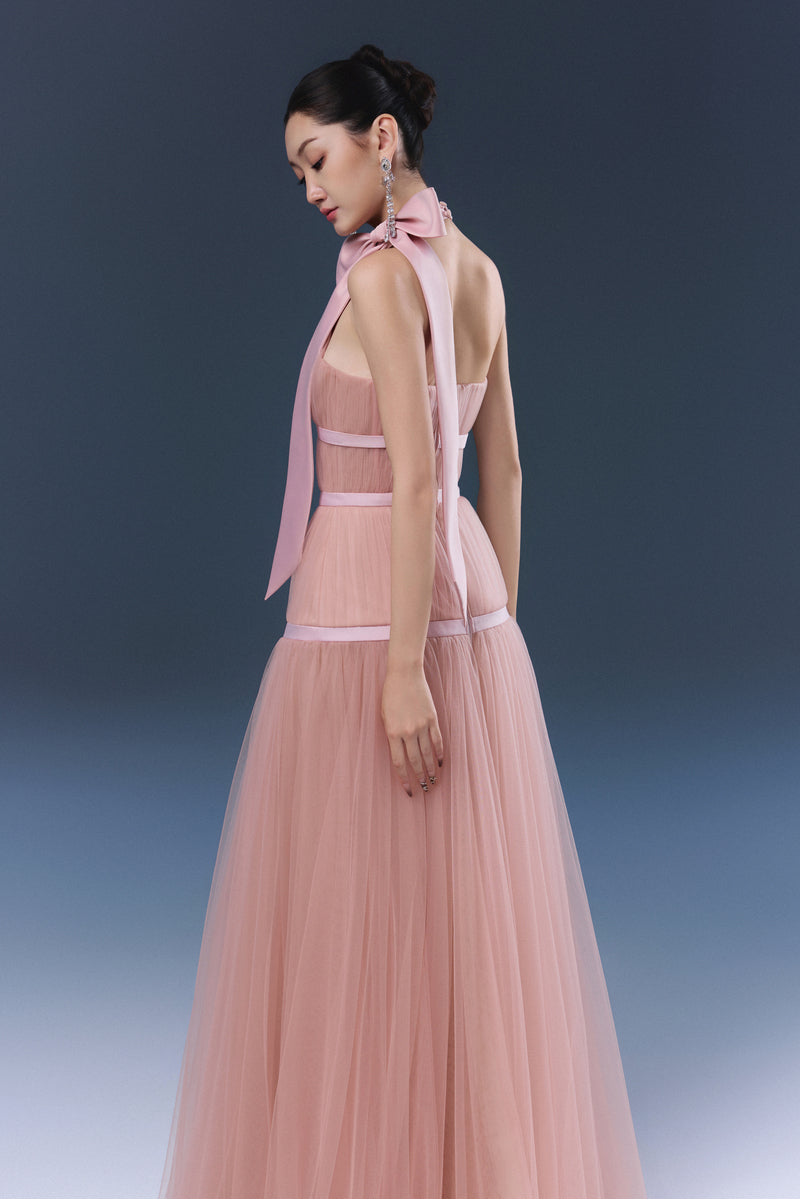 Pink Bliss Dress by JOSÉPHINE, a flowy maxi dress with a feminine silhouette and elegant design, perfect for summer occasions.
