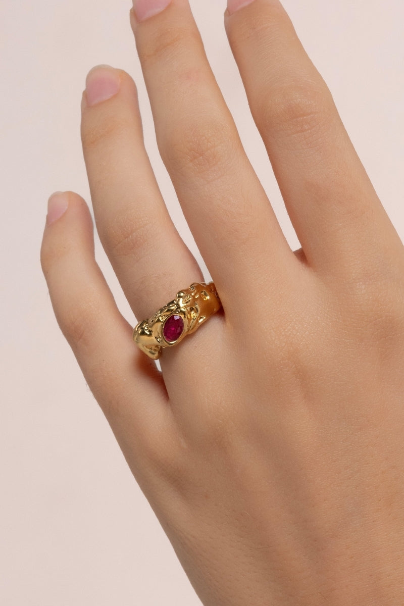 Lavani Jewels Judy Fuchsia Ring featuring a vibrant fuchsia gemstone set in a stylish ring design.