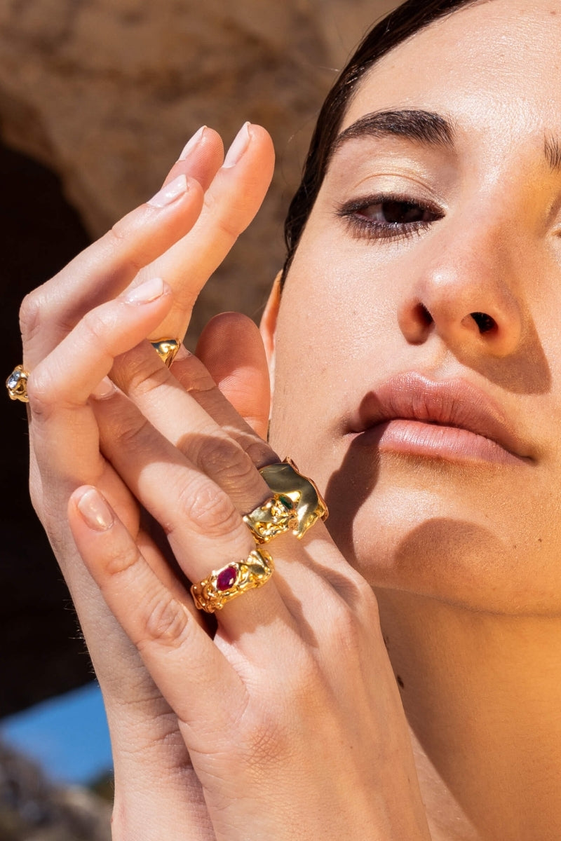 Lavani Jewels Judy Fuchsia Ring featuring a vibrant fuchsia gemstone set in a stylish silver ring.