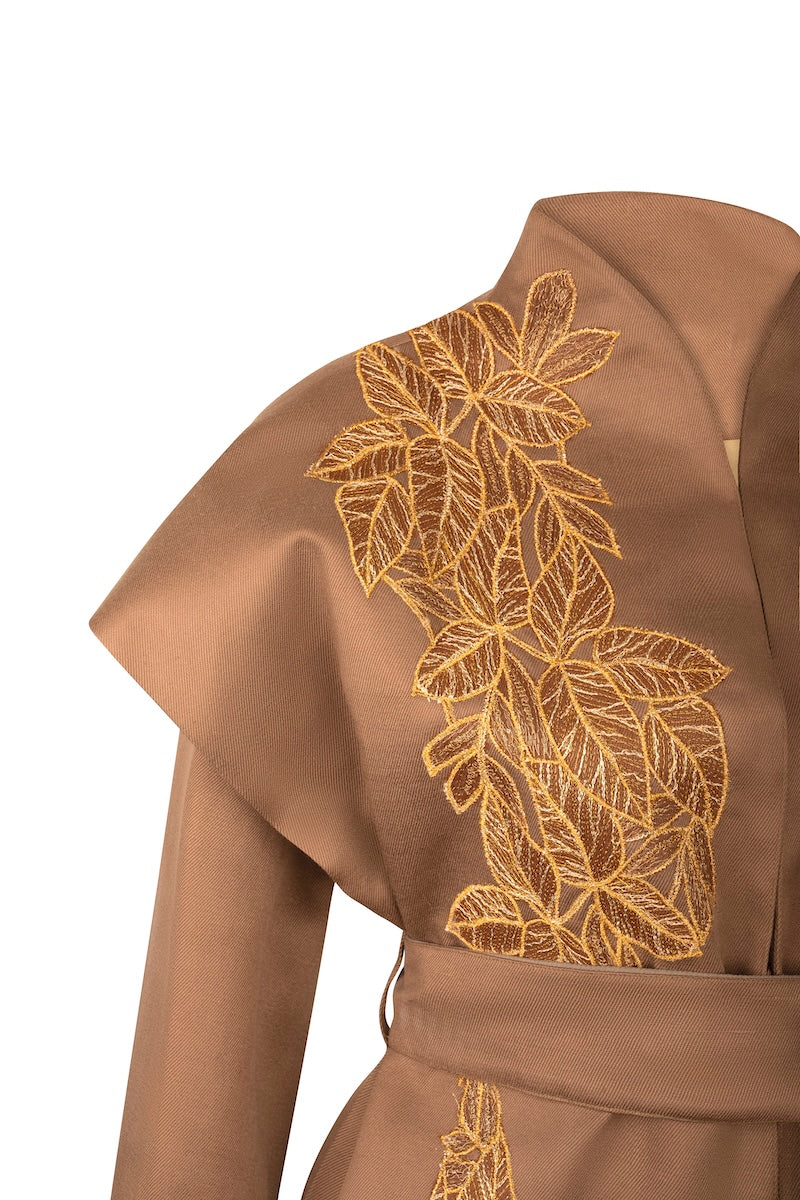 Nadya Shah Jules Ecru belted jacket with side detail, lightweight jacket with a relaxed fit and stylish design.