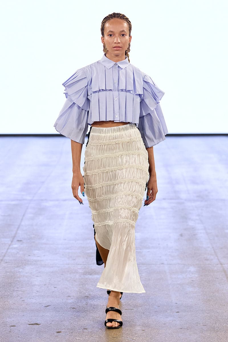 JULIA WHITE SHIBORI SLIT MIDI SKIRT - CULT MIA
