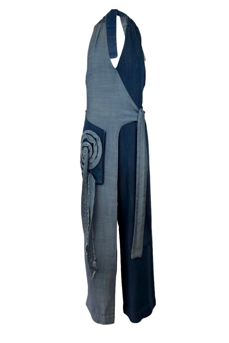 FLAP DENIM JUMPSUIT - CULT MIA