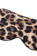 Manito jungle leopard silk eye mask with leopard print, soft and luxurious for restful sleep or relaxation.
