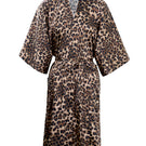 Manito jungle leopard silk robe for women, featuring a stylish leopard print and luxurious silky fabric.
